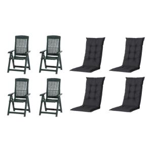 PROGARDEN,MADISON Klappsessel Set   Auflagen Tampa grün Kun…