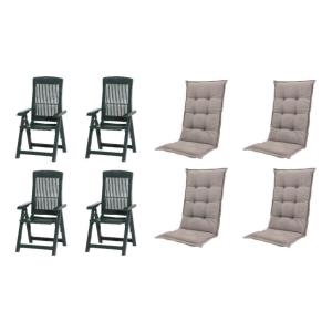 PROGARDEN,MADISON Klappsessel Set   Auflagen Tampa grün Kun…