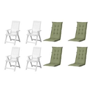 PROGARDEN,MADISON Klappsessel Set   Auflagen Tampa grün Kun…