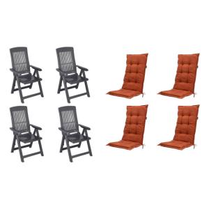 PROGARDEN,MADISON Klappsessel Set   Auflagen Tampa terra Ku…