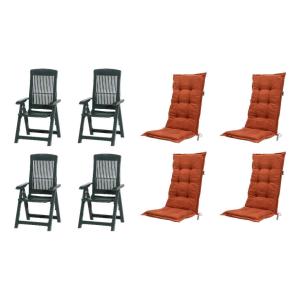 PROGARDEN,MADISON Klappsessel Set   Auflagen Tampa terra Ku…