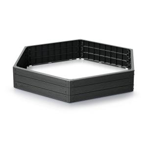 Prosperplast Hochbeet Base Woody anthrazit Kunststoff B/H/L…
