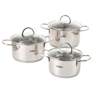 PYREX Topfset Silver silber Edelstahl 6 tlg.