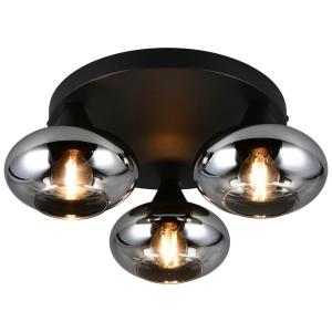 Reality Leuchten Deckenleuchte mattschwarz Rauch Metall D:…