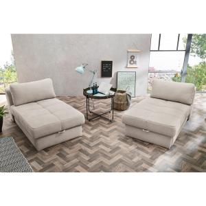 Recamiere  beige Microfaser B/H/T: ca. 93x205x78 cm