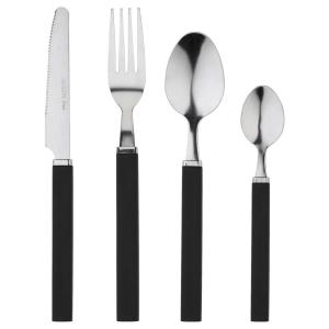 RENBERG Besteckset FUNNY BLACK schwarz Edelstahl 24 tlg.