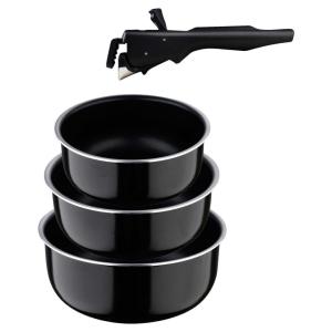 SAN IGNACIO Pfannenset Click & cook schwarz Aluminium 3 tlg.