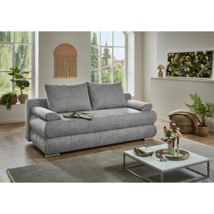 Schlafsofa Biel silber Microfaser B/H/T: ca. 199x97x95 cm