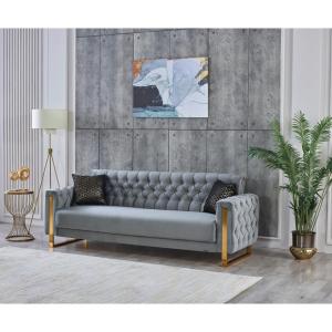 Schlafsofa Crystal braun grau B/H/T: ca. 235x86x87 cm