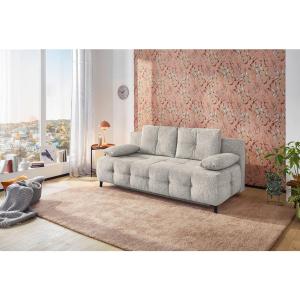 Schlafsofa hellgrau Microfaser B/H/T: ca. 207x93x104 cm