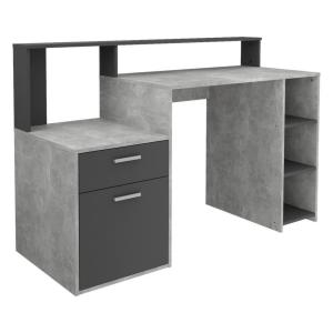 Schreibtisch  Beton Optik anthrazit B/H/T: ca. 139x92x54 cm