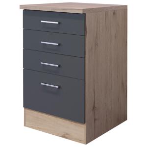 Schubkastenschrank Morena grau matt B/H/T: ca. 50x85x60 cm