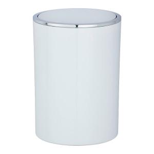 Schwingdeckeleimer weiß silber Kunststoff H/D: ca. 26x19 cm