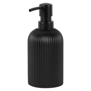 Seifenspender schwarz Polyresin B/H: ca. 7,7x17,6 cm