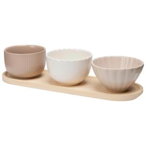 Servierset mehrfarbig Steinzeug B/H/L: ca. 29x9,5x6,6 cm