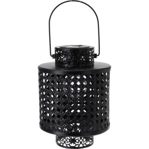 Solarlaterne schwarz Metall B/H/L: ca. 21,7x17,5x23 cm