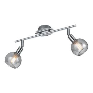 Spot Chrom Metall B/H/T: ca. 40x21x9 cm E14 2 Brennstellen