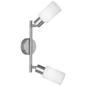 Spot nickel Metall B/H/L: ca. 26x21x8 cm E14 2 Brennstellen