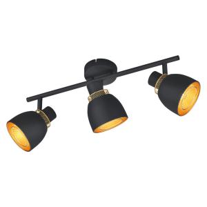 Spot schwarz gold Metall B/H/L: ca. 46x20x10 cm E14 3 Brenn…