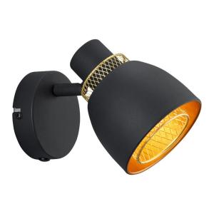 Spot schwarz gold Metall B/H/T: ca. 10x14x17 cm E14 1 Brenn…