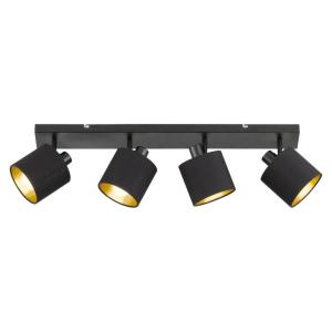 Spot schwarz Metall B/H/T: ca. 70x19x18 cm E14 4 Brennstell…