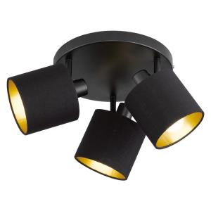 Spot schwarz Metall H/D: ca. 19x25 cm E14 3 Brennstellen