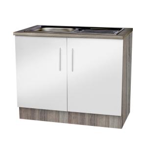 Spülenschrank weiß Hochglanz B/H/T: ca. 100x82x57 cm