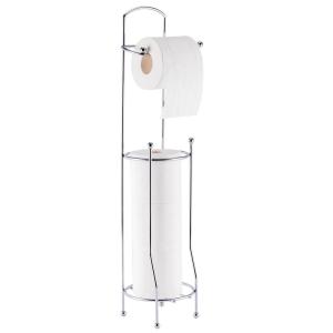 Stand-WC-Garnitur Chrom Edelstahl H/D: ca. 65,8x15,2 cm
