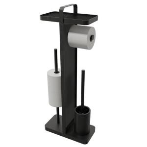 Stand-WC-Garnitur schwarz Glas