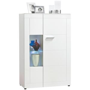 Standvitrine Atlanta weiß weiß Hochglanz B/H/T: ca. 90x137x…