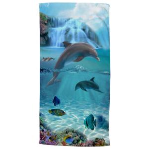 Strandtuch blau Polyester B/L: ca. 75x150 cm