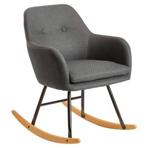 Stuhl grau schwarz lackiert natur Stoff Eisen Echtholz B/H/…