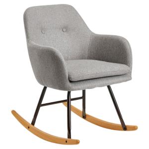 Stuhl hellgrau schwarz lackiert natur Stoff Eisen Echtholz…