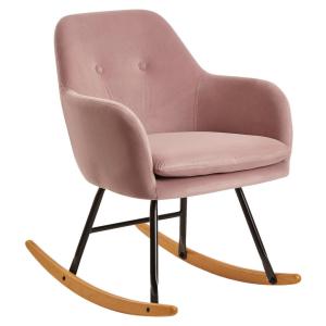 Stuhl rosa Samt schwarz lackiert natur Samt Eisen Echtholz…