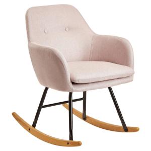 Stuhl rosa schwarz lackiert natur Stoff Eisen Echtholz B/H/…