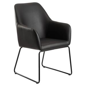 Stuhl schwarz schwarz Kunstleder Eisen B/H/T: ca. 52x90x45…