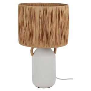 Tischlampe braun weiß Keramik E27 1 Brennstellen