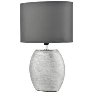 Tischleuchte silber grau Keramik Stoff H: ca. 43 cm E14 1 B…