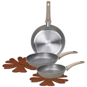 TOGNANA Pfannenset Eco Tortora silber Aluminium 3 tlg.