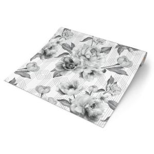 UGEPA Papiertapete Blumen grau weiß B/L: ca. 53x1005 cm gli…