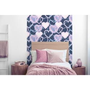 UGEPA Papiertapete Herzen blau rosa B/L: ca. 53x1005 cm