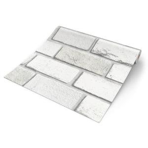 UGEPA Vinyltapete Steinoptik weiß B/L: ca. 53x1005 cm glitz…