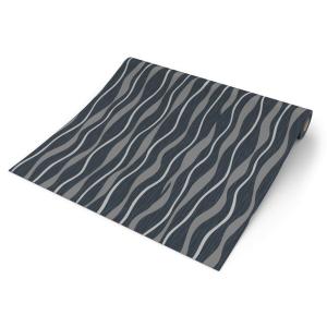 UGEPA Vinyltapete Wellen schwarz silber B/L: ca. 53x1005 cm…