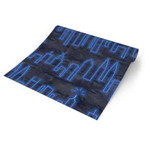 UGEPA Vliestapete Skyline blau B/L: ca. 53x1005 cm