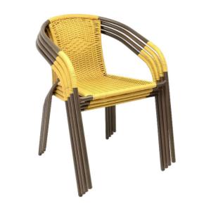 VCM Bistrostuhl 2er Set gelb Stahl B/H/T: ca. 53x73x60 cm