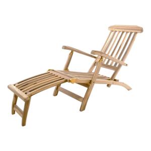 VCM Gartenliege anthrazit Teakholz B/H/L: ca. 60x90x160 cm