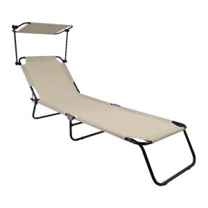 VCM Gartenliege creme Polyester B/H/T: ca. 55x24x185 cm