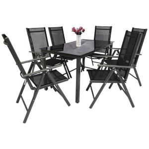 VCM Gartensitzgruppe anthrazit Stahl B/H/L: ca. 140x76x80 cm