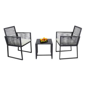 VCM Gartensitzgruppe Fidola schwarz Polyrattangeflecht B/H/…
