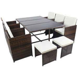 VCM Gartensitzgruppe Raloso braun Glas B/H/L: ca. 170x74x11…